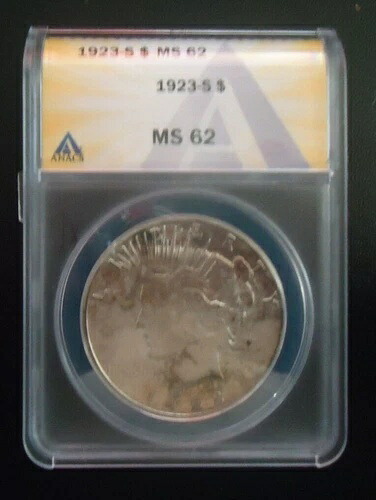 1923年 サンフランシスコ平和記念米国銀貨 スラブ ANACS MS62 コイン