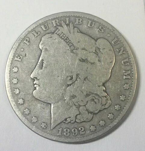 1892S 流通銀貨 オリジナルVG 縁の跡がわずかに残る 希少