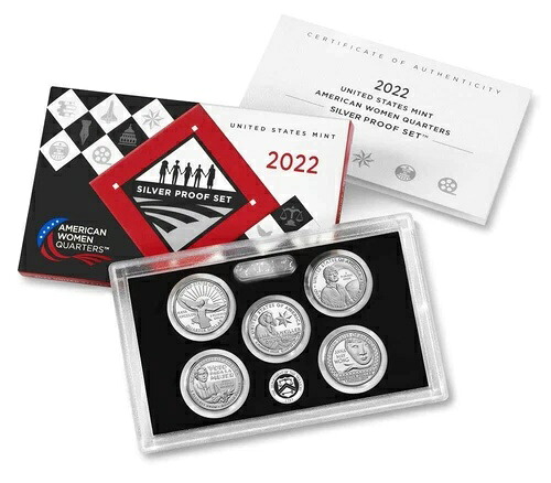 2022-S アメリカン・ウィメンズ クォータープルーフセット 5枚セット 99.9% 銀貨 手持ち