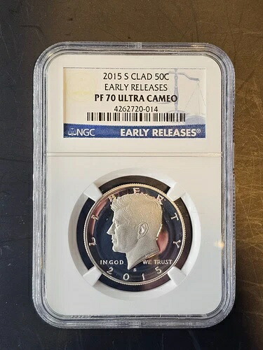 2015 Sクラッド 50セント ケネディ ハーフダラー NGC PF70 アーリーリリース ブルーラベル