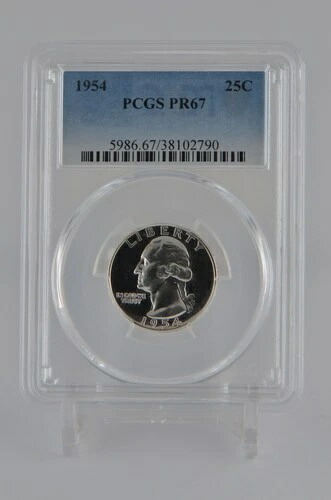 PR67 1954 PCGS グレーデッド シルバー ワシントン クォーター カメオ プルーフコイン #790