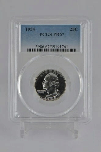 PR67 1954 PCGS グレーデッド シルバー ワシントン クォーター 未流通 プルーフコイン #761