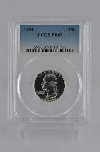 PR67 1954 PCGS グレード シルバー ワシントンクォーター 未流通 プルーフコイン #758- 37,895円