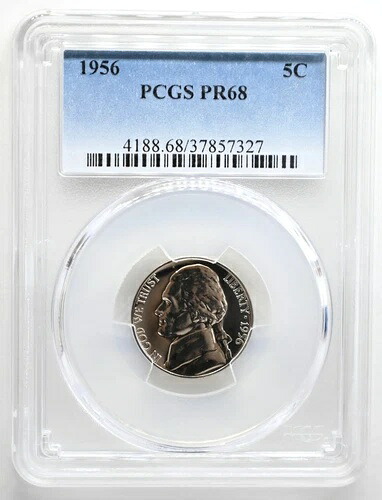 PR68 1956 ジェファーソン ニッケル PCGS グレード US 5C プルーフ P-新品同様本物なコイン- 37,895円