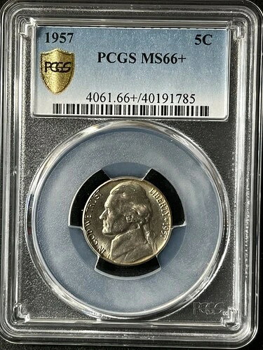 1957年 5C ジェファーソンニッケル PCGS MS66+ 40191785 44,330円