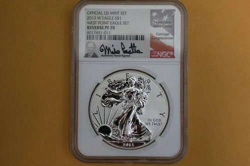 2013 W リバース プルーフ シルバー イーグル NGC PF70 マイク・キャッスル