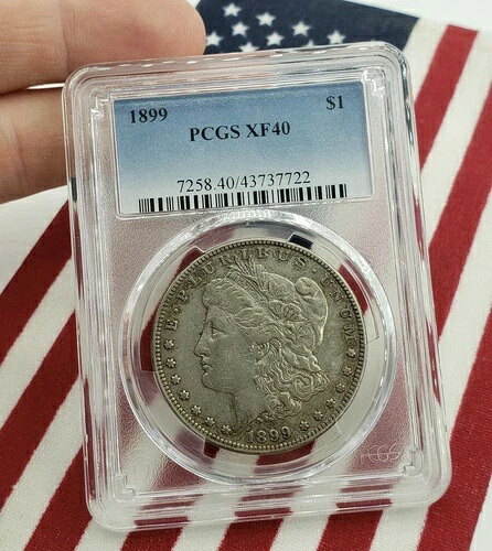 1899年 PCGS XF40 モルガンドル銀貨 $1 ワンリバティラウンドイーグル地金 希少