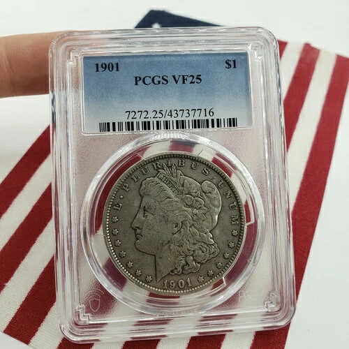 1901年 PCGS VF25 モルガン・ダラー銀貨 $1 ワン・リバティ・ラウンド・イーグル地金｜WORLD RESOURCE【QUEEN店】