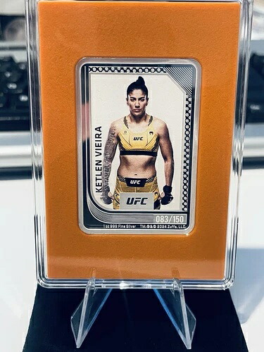 2024- UFCトレーディングコイン-ケトレン・ヴィエイラ- 1オンスシルバープルーフコイン 083/150｜WORLD RESOURCE【QUEEN店】