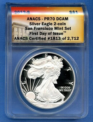 2012-S ANACS PR70 & RP 70 DCAM シルバー US ミント 2枚セット ASE 初日発行｜WORLD RESOURCE【QUEEN店】