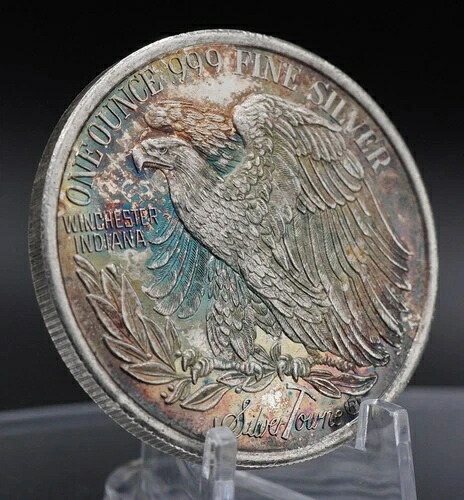 SilverTowne ウィンチェスター インディアナ イーグル スーパートーン 1オンス 999 ファインシルバー ラウンド C6287｜WORLD RESOURCE【QUEEN店】