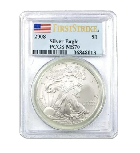 2008年 1ドル アメリカン シルバー イーグル MS70 PCGS - ファーストストライク