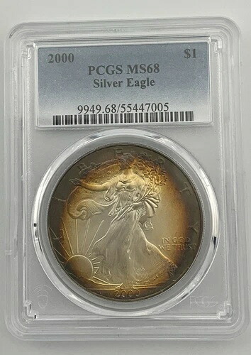 2000 アメリカン シルバー イーグル PCGS MS68 ??Monster Toner??-