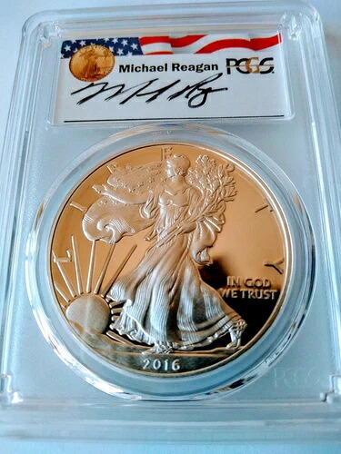 2016-W(2019) シルバーイーグル PCGS PR70DCAM レターエッジ WP MH レーガンレガシー Ser.-