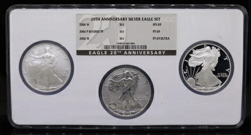 2006年 アメリカンイーグル ウェストポイント 3枚セット シルバーコイン NGC MS69、PF69、PF69 ウルトラ