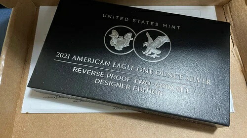 アメリカンイーグル2021 1オンス シルバーリバースプルーフ 2コインセット デザイナー版-