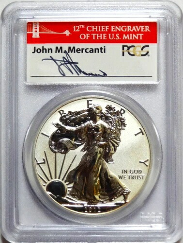 2012-S シルバーイーグル リバース ドル マーカンティ 75周年記念 レッドブリッジ PCGS PR70
