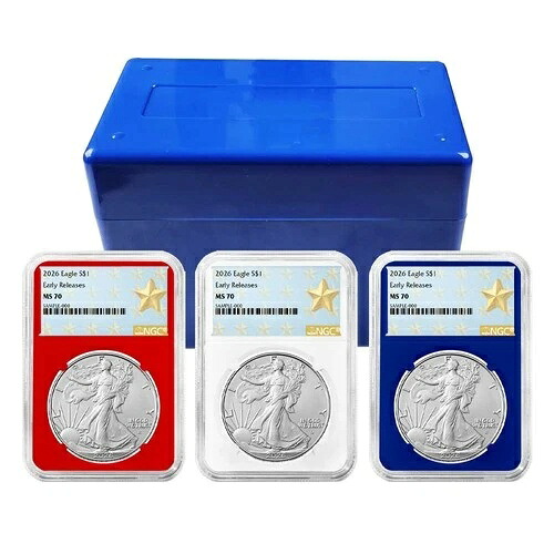 プレセール - 3個セット - 2026 $1 1オンス アメリカンシルバー イーグル NGC MS70 ER ウエストポイント-｜WORLD RESOURCE【QUEEN店】