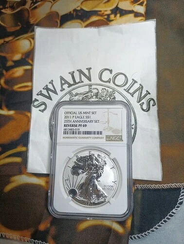 2011-P アメリカン シルバー イーグル リバース プルーフ NGC PF69 ES118