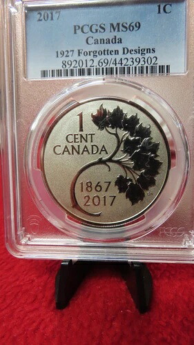 カナダ 2017 シルバー 1オンス 999 シルバー PCGS MS69 1927 忘れられたデザイン メープルリーフ