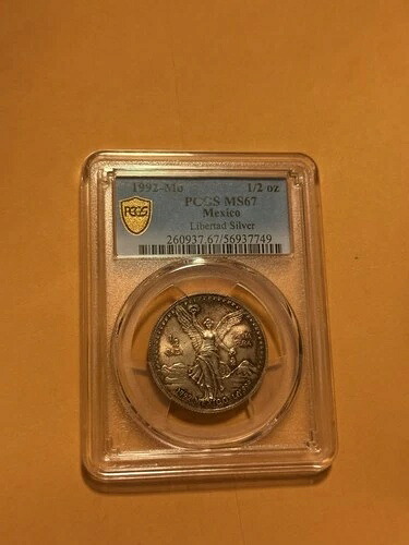 1992年 モ・メキシコ 1 オンザ シルバー リベルタッド MS67 PCGS 美しいトーン *8445