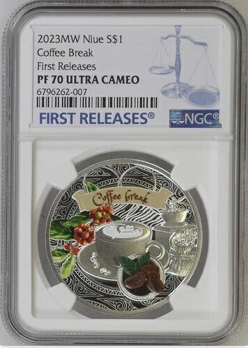 2023 COFFEE BREAK ニウエ NGC PF70 UC FR! 1オンス .999 シルバー 発行枚数わずか 777枚!