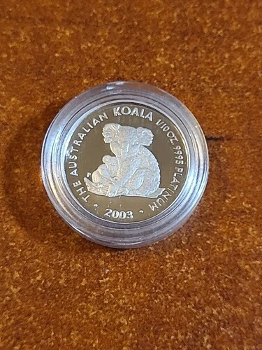 2003年 パース オーストラリア コアラ 1/10オンス プラチナ 0.9995 プルーフ発行コイン
