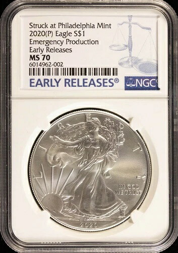 2020年 P $1 アメリカン 1オンス シルバー イーグル NGC MS70 コイン｜WORLD RESOURCE【QUEEN店】