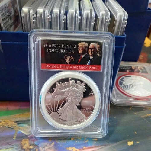 2017 W プルーフ シルバーイーグル PCGS PR70 DCAM発行初回 FDI ドナルドトランプ-