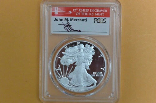 2018-S シルバーイーグル PCGS PR70 ジョン・マーカンティ 初日発行