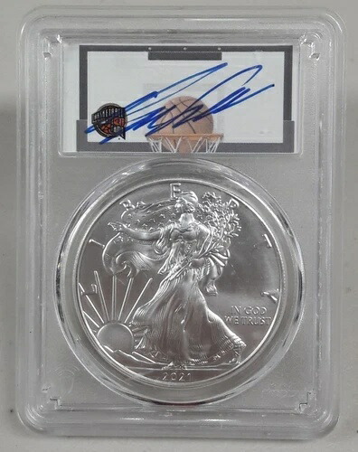 2021年 $1 USA シルバーリーグル TYPE1 発行初回ドミニーク ウィルキンズ 1OZ PCGS MS70-