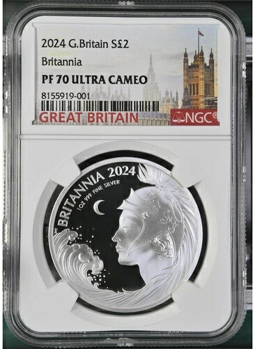 2024年 英国 ブリタニア 1オンス シルバー プルーフ UK ボックス ブックレット COA NGC PF70付き