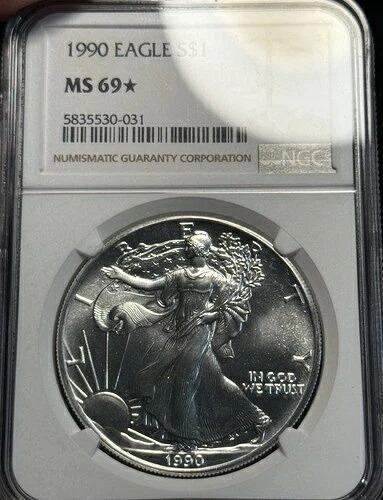 1990 MS69* スターPL NGC アメリカンシルバーイーグル プルーフ レアキーデート｜WORLD RESOURCE【QUEEN店】