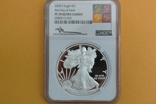 2020-S NGC PF70 UCAM シルバーイーグル プルーフ ジョン・マーカンティ サイン入り FDI