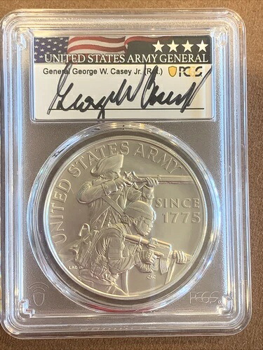 2024P- アメリカ陸軍銀メダル- PCGS- MS70- FDOI- ジョージ・ケイシー・ジュニア将軍