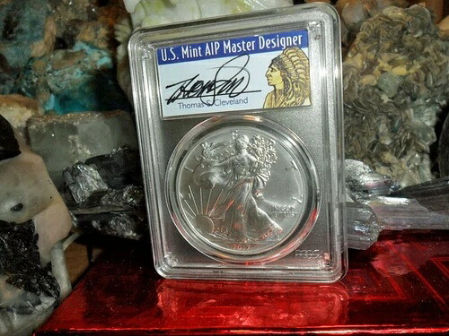 2017-W PCGS SP70 バーニッシュドシルバーイーグル FDOI。トーマス・S・クリーブランド POP 250 希少