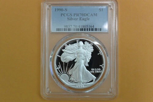 1990-S プルーフシルバー アメリカンイーグル PCGS PR70 DCAM