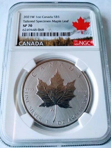 2021-W カナダ S$5 シルバー テーラード スペシメン メープルリーフ NGC SP70｜WORLD RESOURCE【QUEEN店】