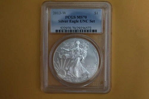 2013年 W バーニッシュ シルバー イーグル PCGS MS70 年次ドル UNC セット - スポット