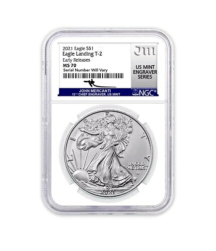 2021 シルバーイーグル コインビジネス ストライク タイプ 2 - NGC MS70 早期リリース Mercanti- 72,600円