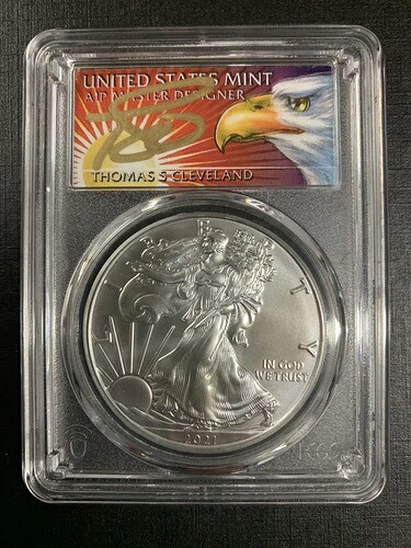2021-(P) PCGS MS70 シルバーイーグル T-1 緊急発行 フィラデルフィア FDOI クリーブランド