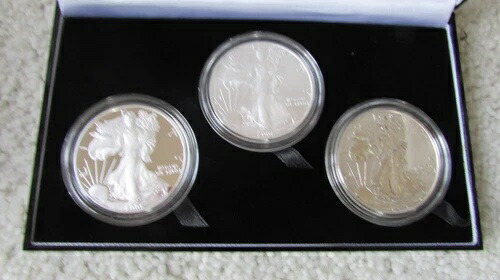アメリカンイーグル 20周年記念 1オンス銀貨 3枚セット COA付き 2006年 造幣局