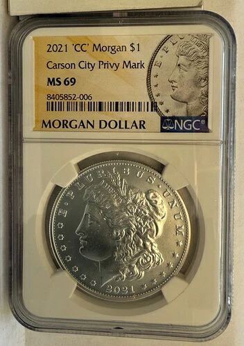 2021 CC モルガン シルバー $ NGC MS69
