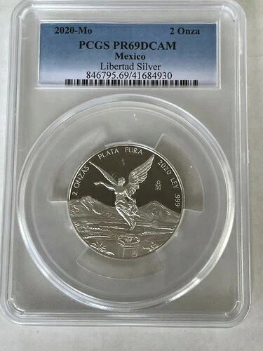 2020年 2オンス メキシコ プルーフ シルバー リベルタッド コイン PCGS PF69