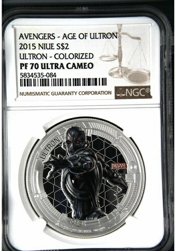 2015年 ニウエ アベンジャーズ エイジ・オブ・ウルトロン 1オンス 999 シルバー マーベル NGC PF70 ウルトラカメオ