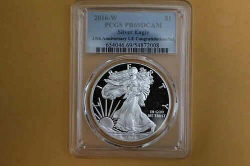 2016-W シルバーイーグル PCGS PR69 DCAM 祝賀セット 30周年記念 レタードエッジ