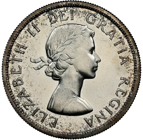 カナダ 1957年 シルバードル-NGC PL64-素晴らしいプロークライク!-