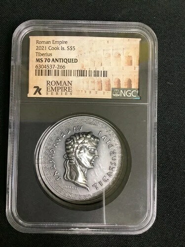 2021年 ローマ帝国 クック・イズ 5ドル ティベリウス MS70 アンティーク NGC｜WORLD RESOURCE【QUEEN店】