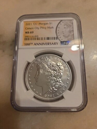 2021年モルガン・ダラー | 100周年記念 | NGC MS69 | CC Privy、カーソンシティ