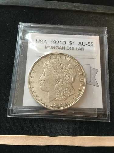 1921 D USA、1 ドル モルガン、銀貨。